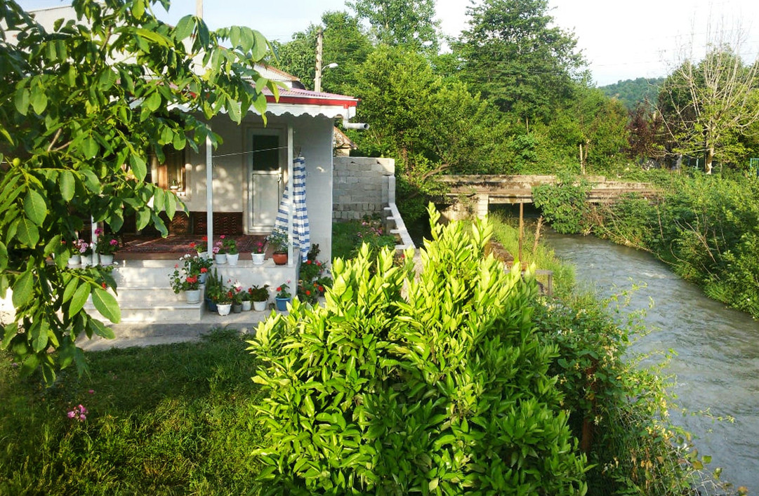 نمای ویلا و رودخانه کنار ویلا نمای ویلا و رودخانه کنار ویلا