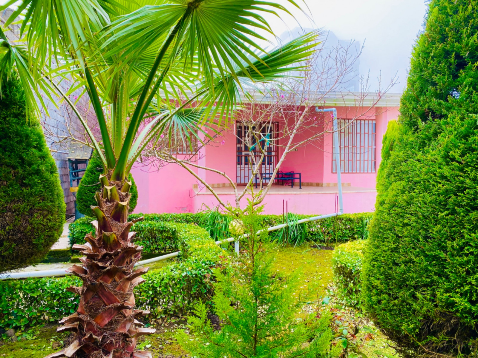 نمای بیرونی ویلا و باغچه زیبا