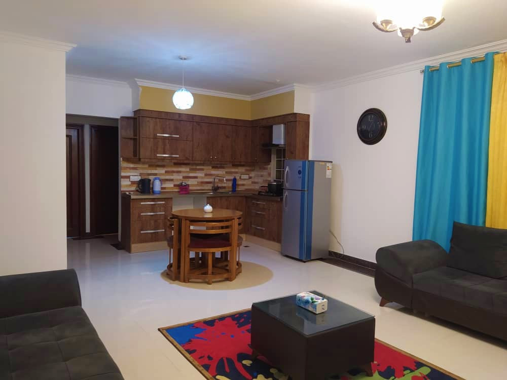 اتاق پذیرایی و آشپزخانه