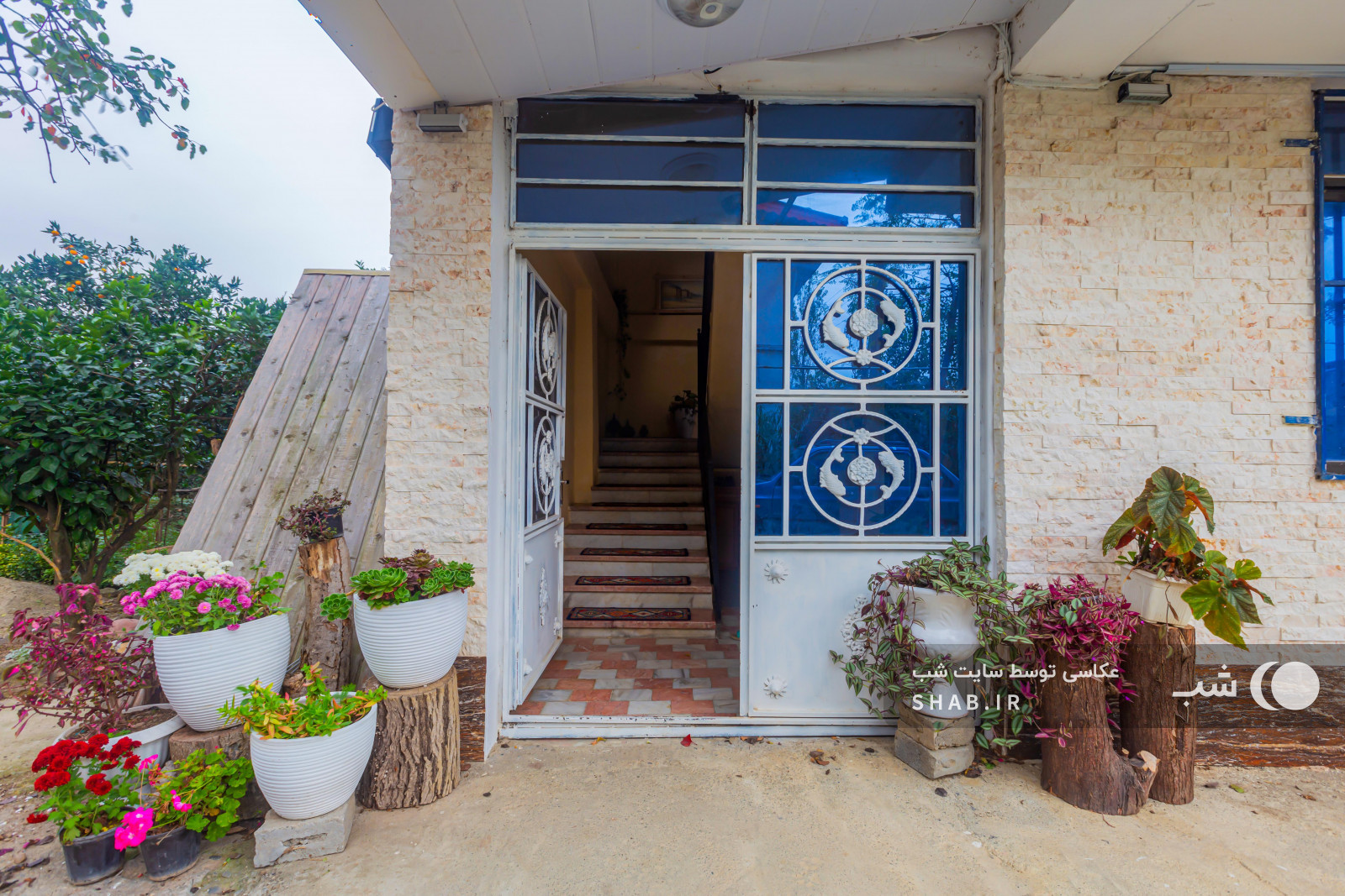 حیاط و در ورودی