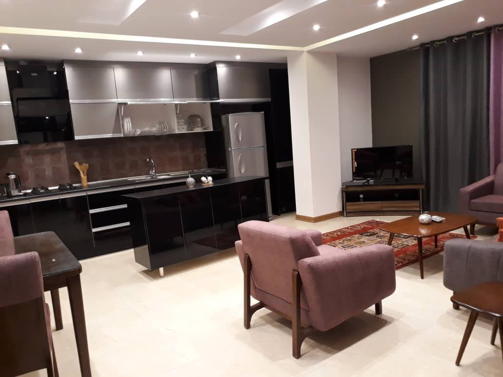 اتاق پذیرایی و آشپزخانه