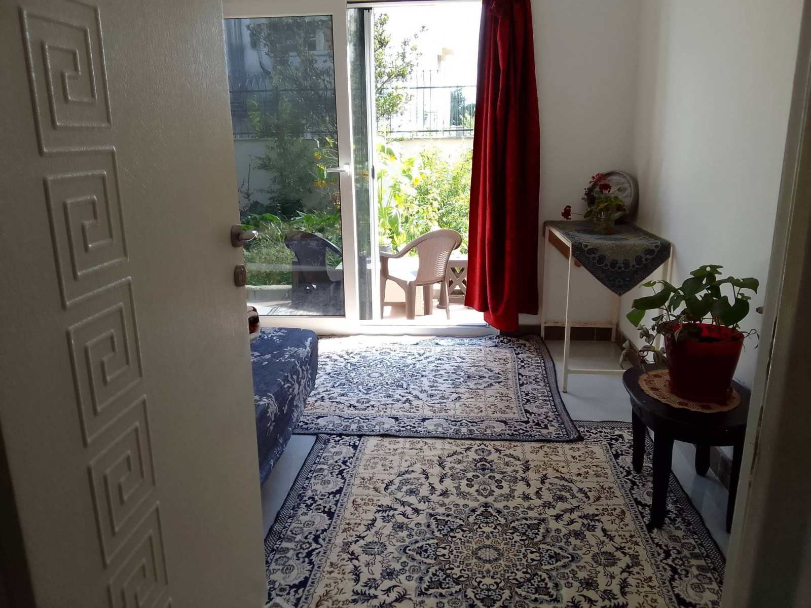 ورودی سالن به اتاق و باغ