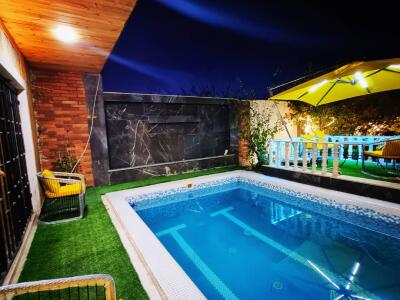باغ ویلای مدرن دو خوابه استخردار با میز بیلیارد