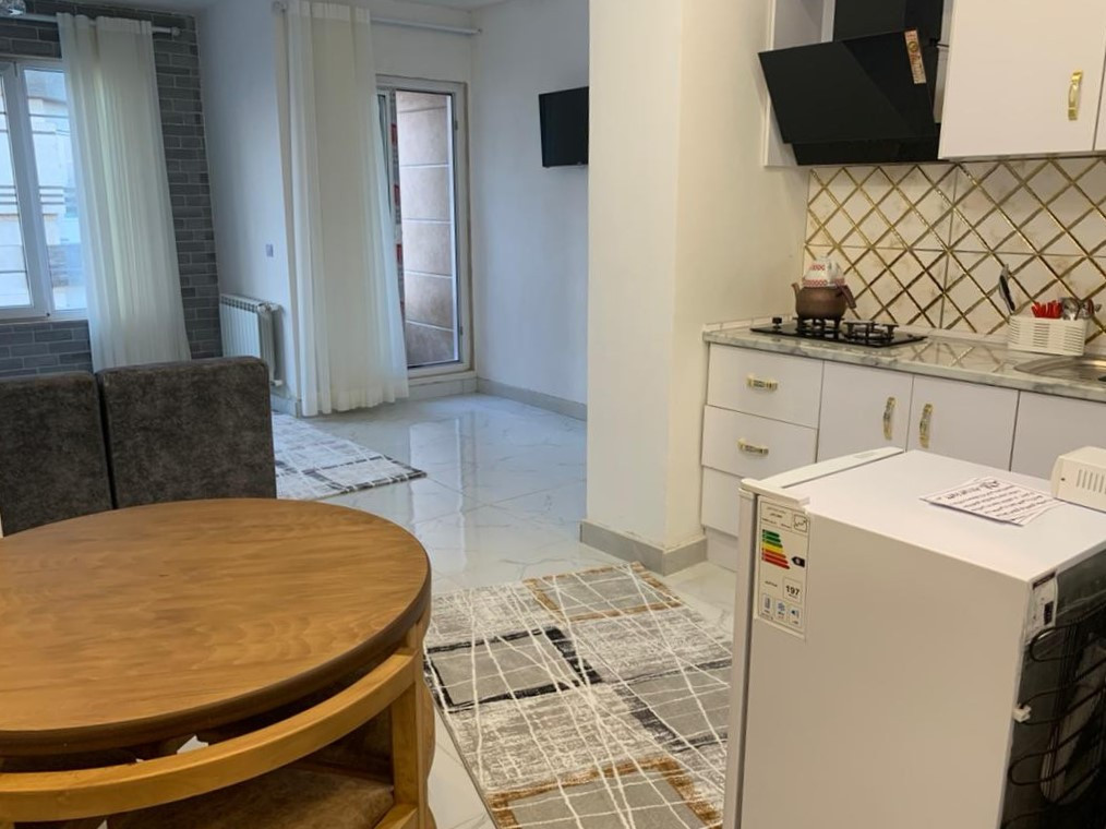 اتاق پذیرایی و آشپزخانه