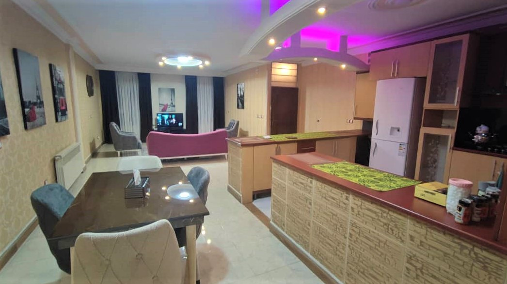 اتاق پذیرایی و آشپزخانه