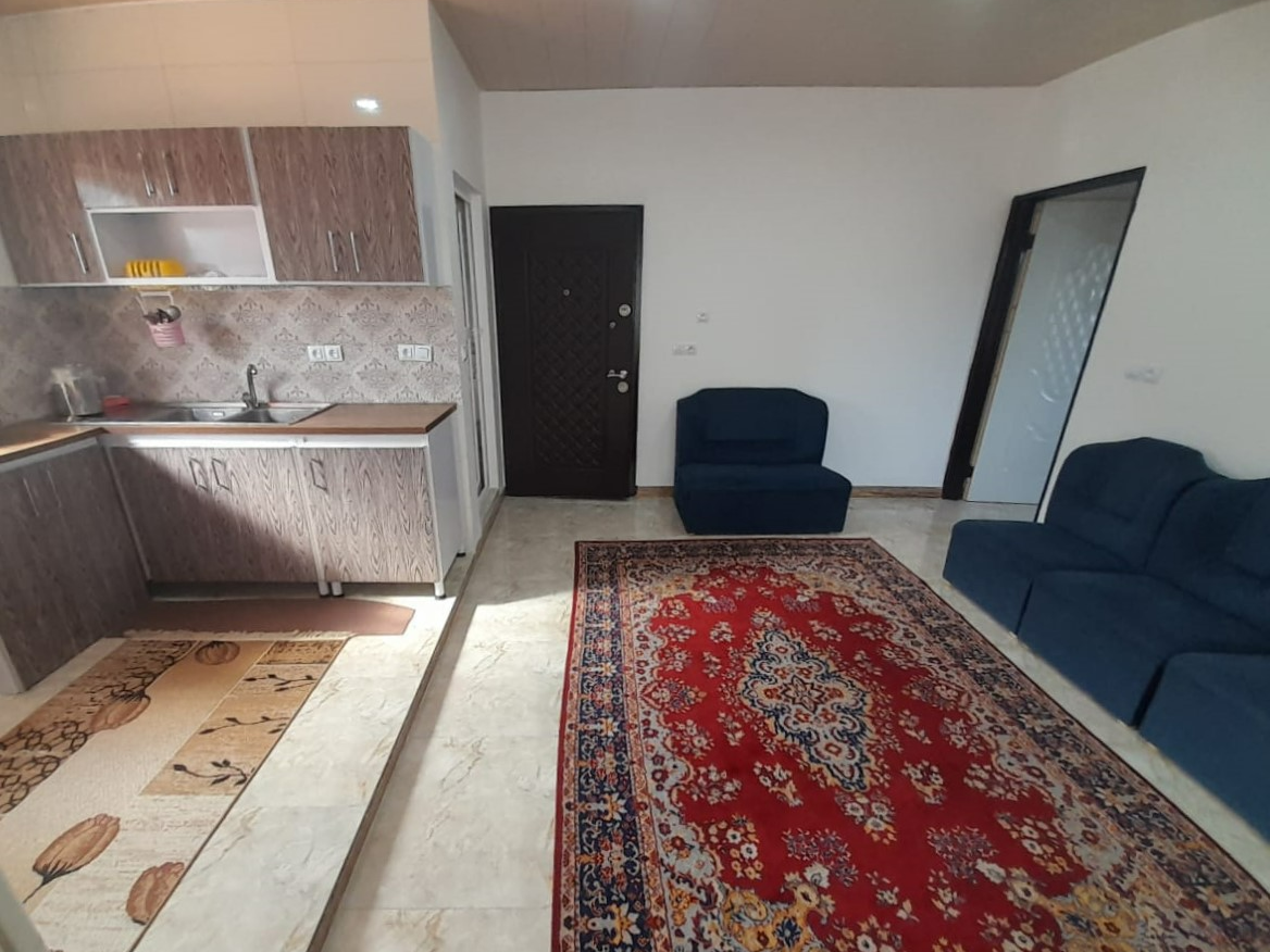 اتاق پذیرایی و آشپزخانه