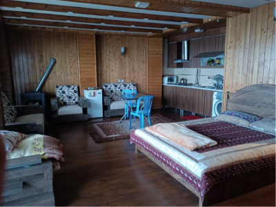 سوییت چوبی جنگلی دنج در محیطی آرام