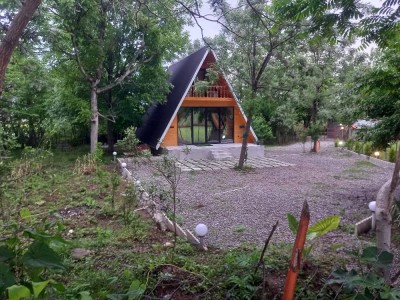 کلبه دوخواب سوییسی به همراه آلاچیق