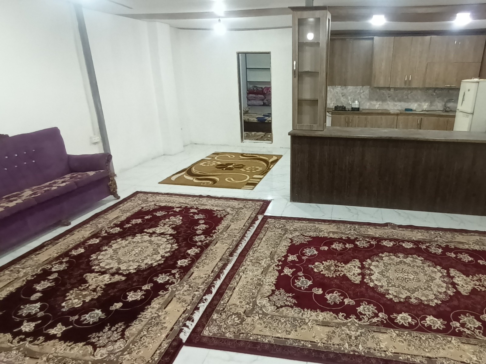 اتاق پذیرایی و آشپزخانه