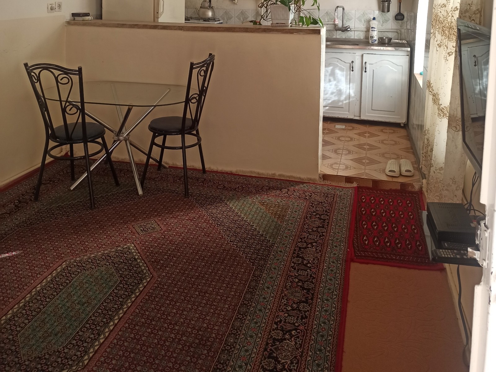 اتاق پذیرایی و آشپزخانه