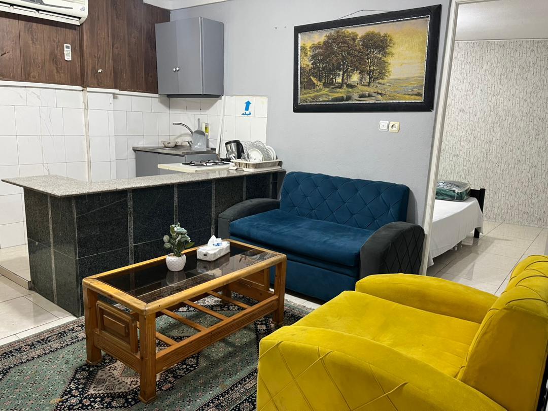 اتاق پذیرایی و آشپزخانه