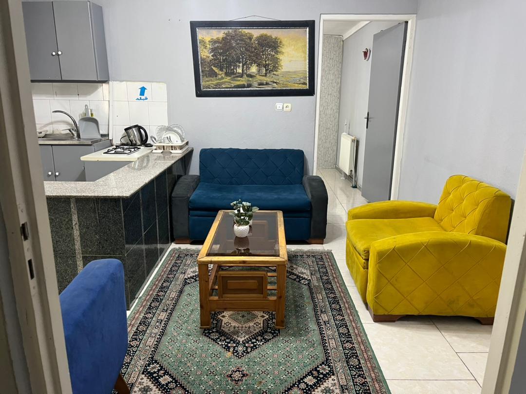 اتاق پذیرایی و آشپزخانه