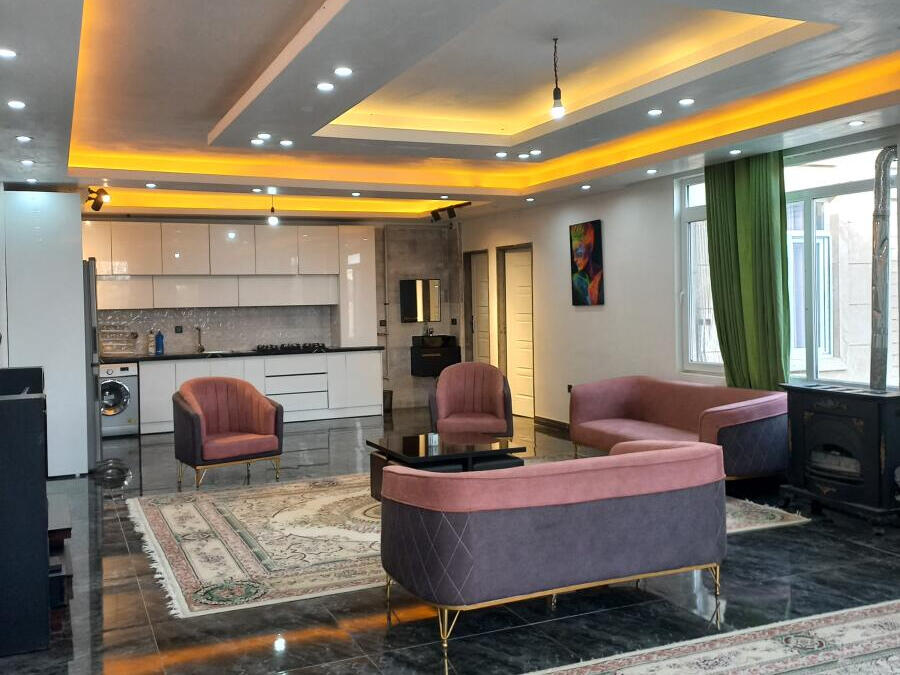 اتاق پذیرایی و آشپزخانه