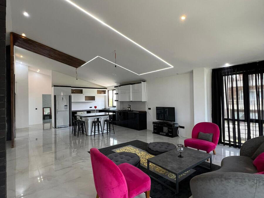 اتاق پذیرایی و آشپزخانه