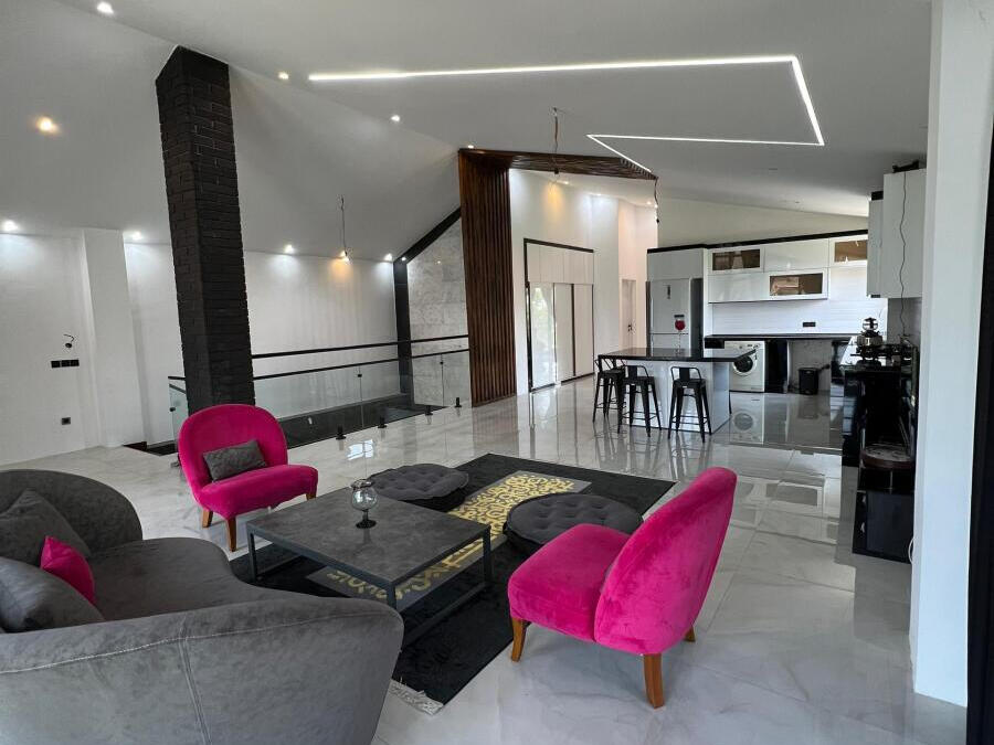 اتاق پذیرایی و آشپزخانه