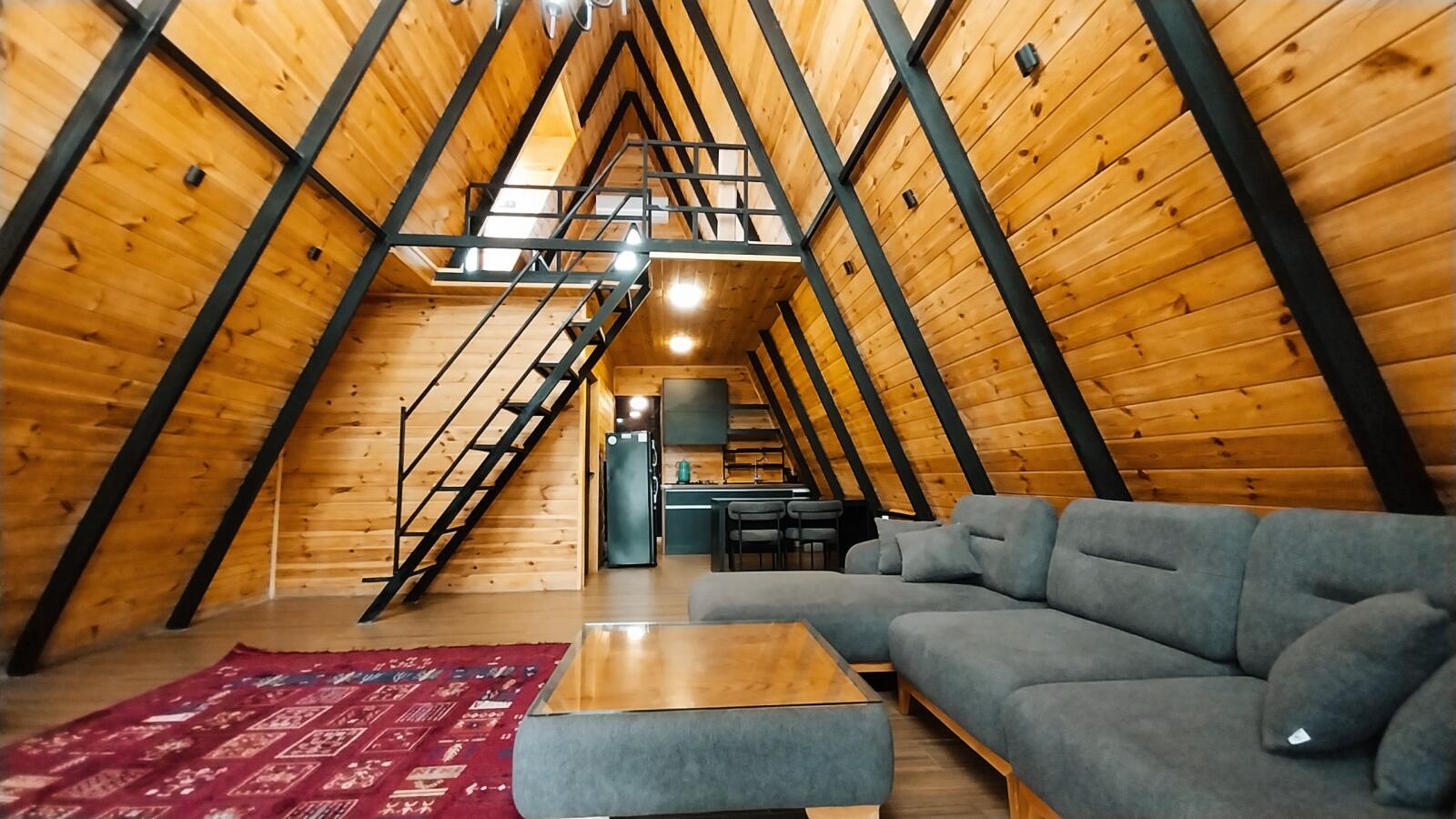 اتاق پذیرایی و آشپزخانه