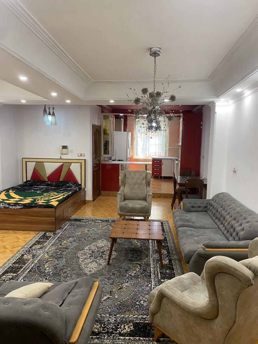 اتاق پذیرایی و آشپزخانه