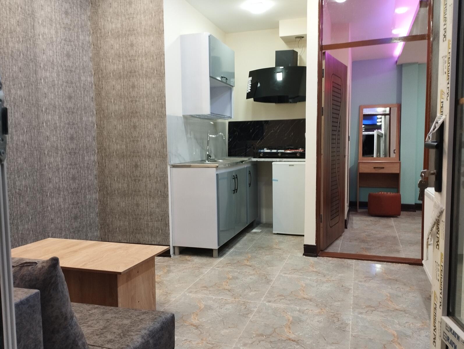 اتاق پذیرایی و آشپزخانه